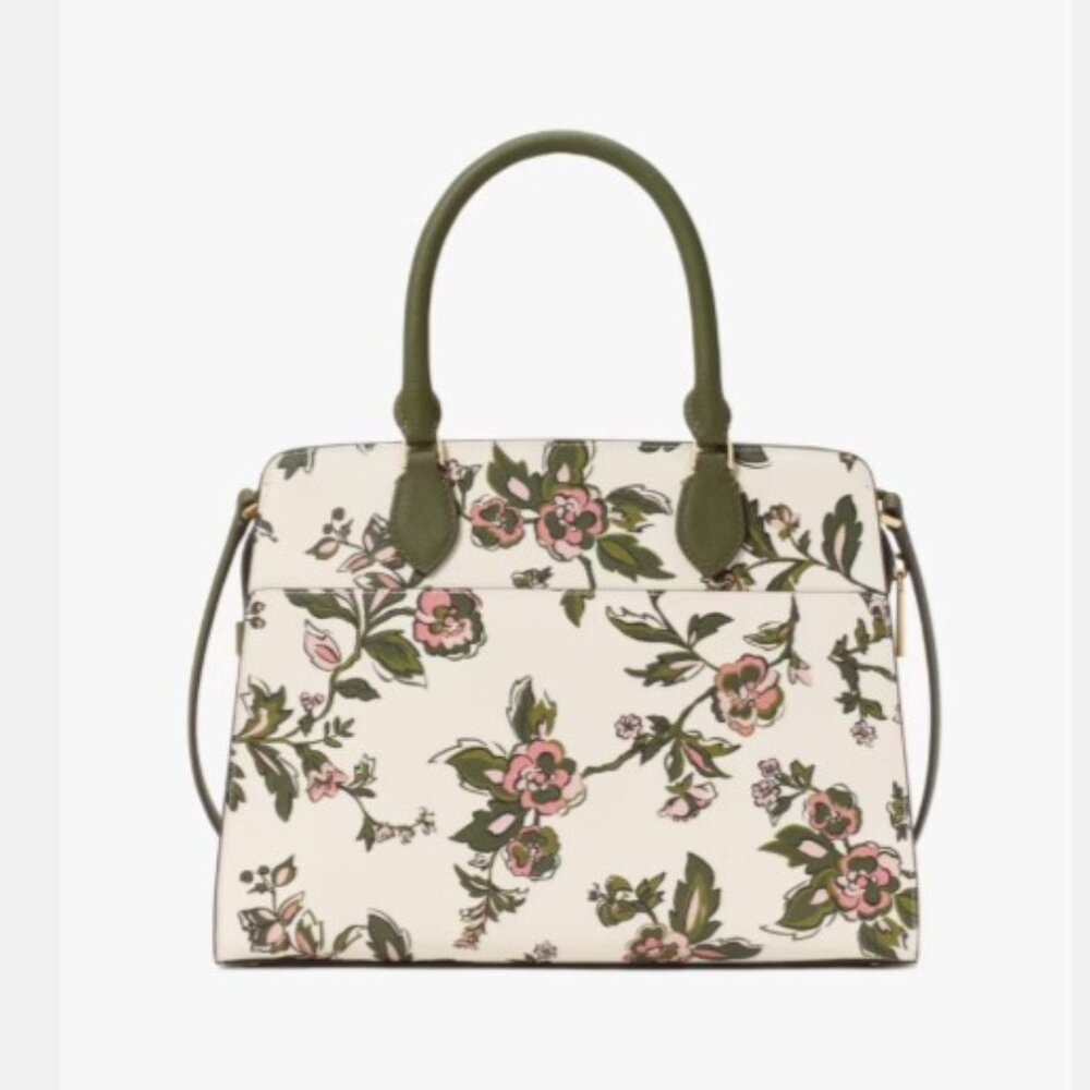 *NWOT* Kate Spade Madison Floral Medium Saffiano Leather Floral Satchel W/Strap - Picture 4 of 12